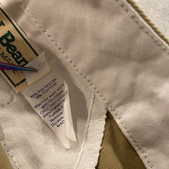 VTG 80s L.L. Bean Mens Khaki Tan Camp Hiking Shorts Flat Front Retro Size 36 - Picture 9 of 10